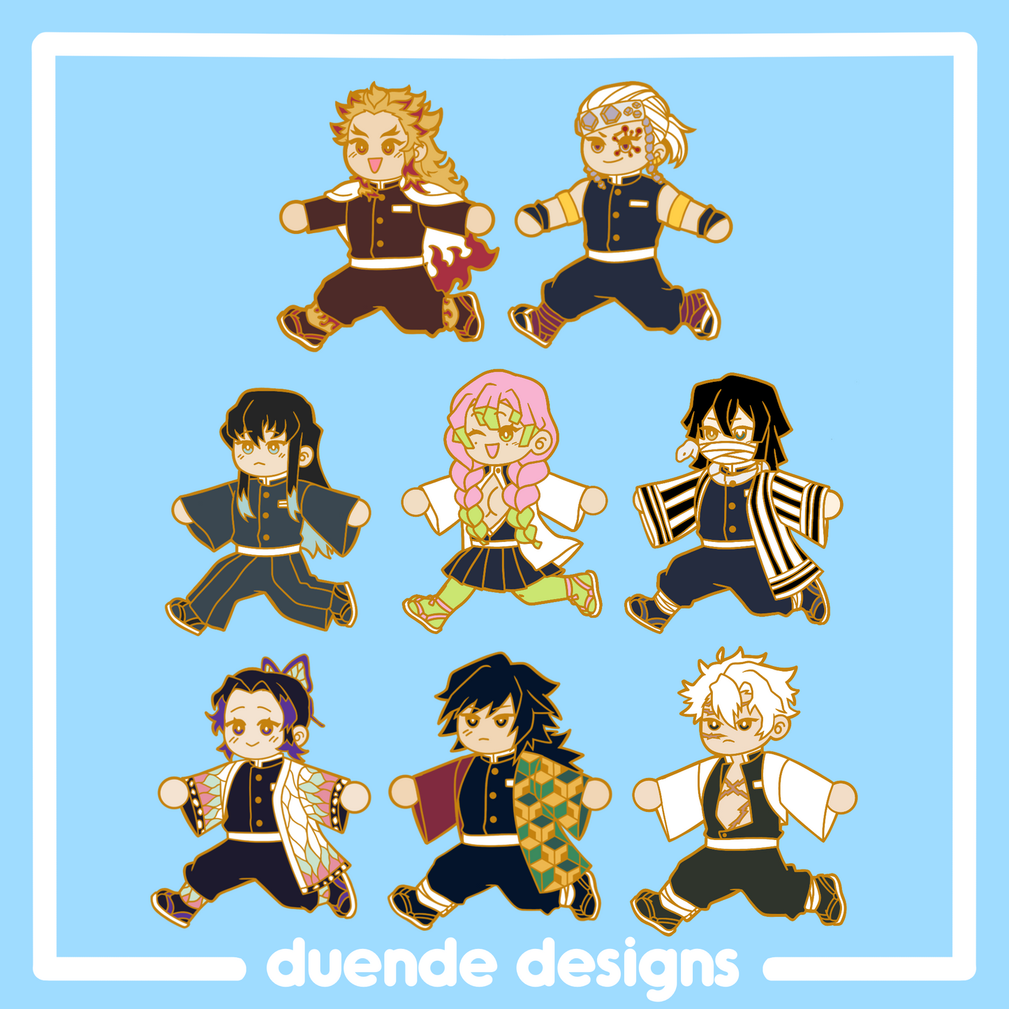 DS/KNY Hashira "Tag Along!" Pins