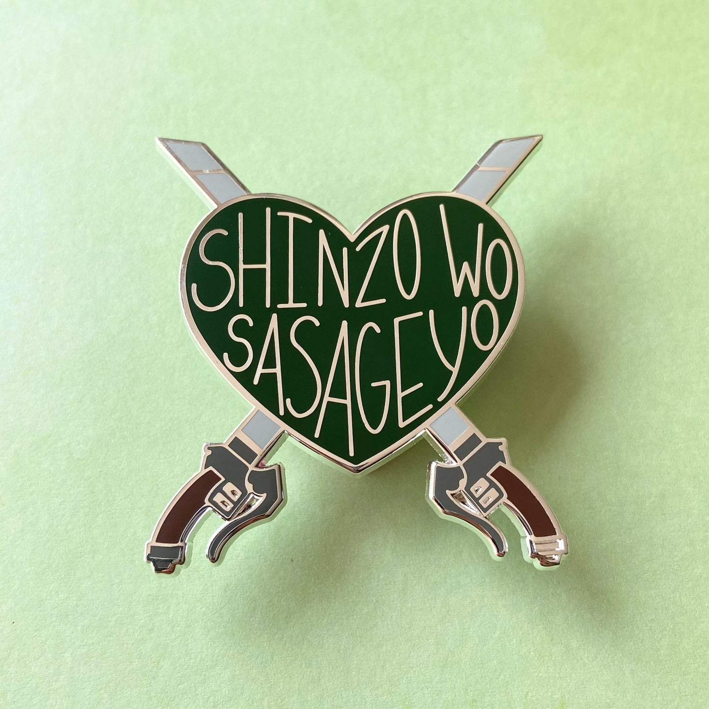 Shinzo Wo Sasageyo Enamel Pins